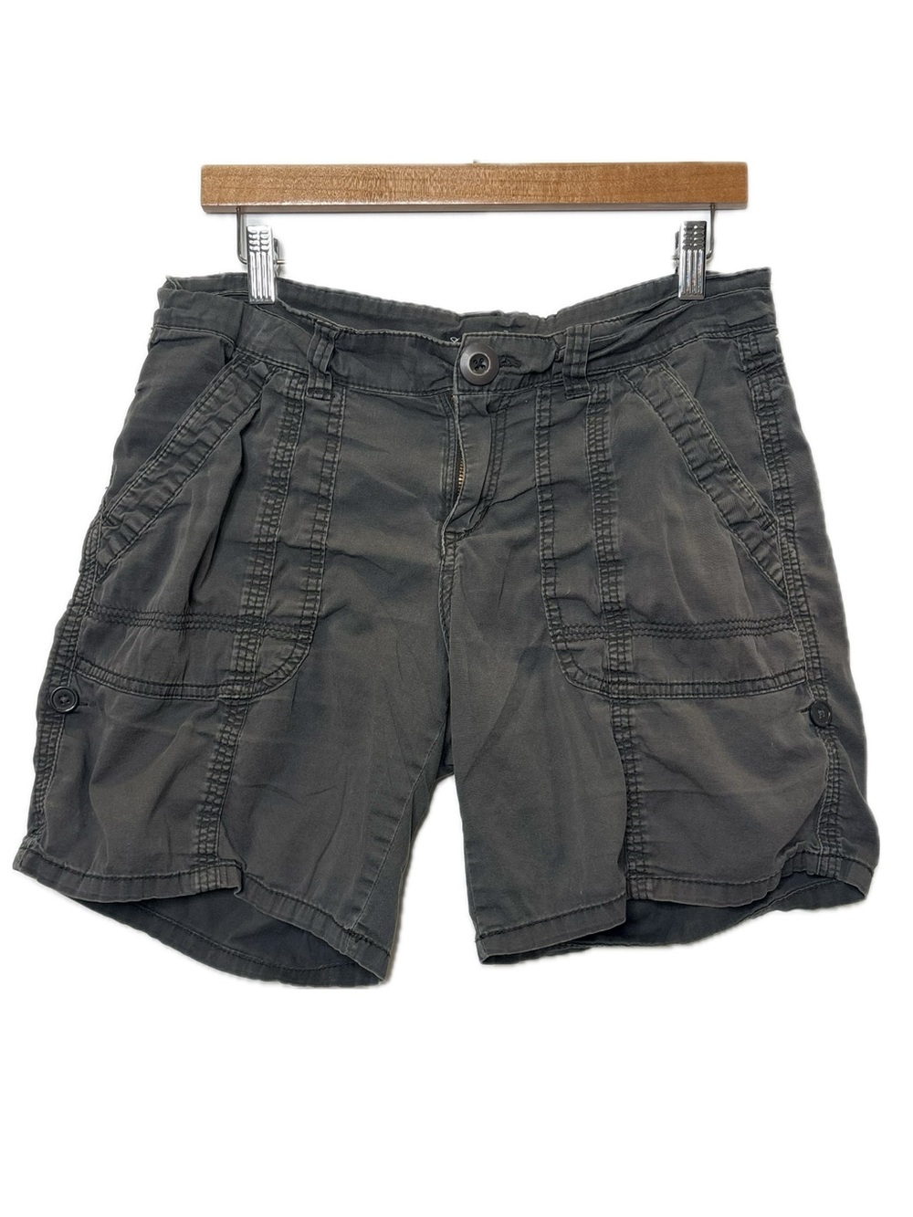 Supplies Convertible Roll Up Cargo Shorts Womens Size 4 Washed Charcoal Black